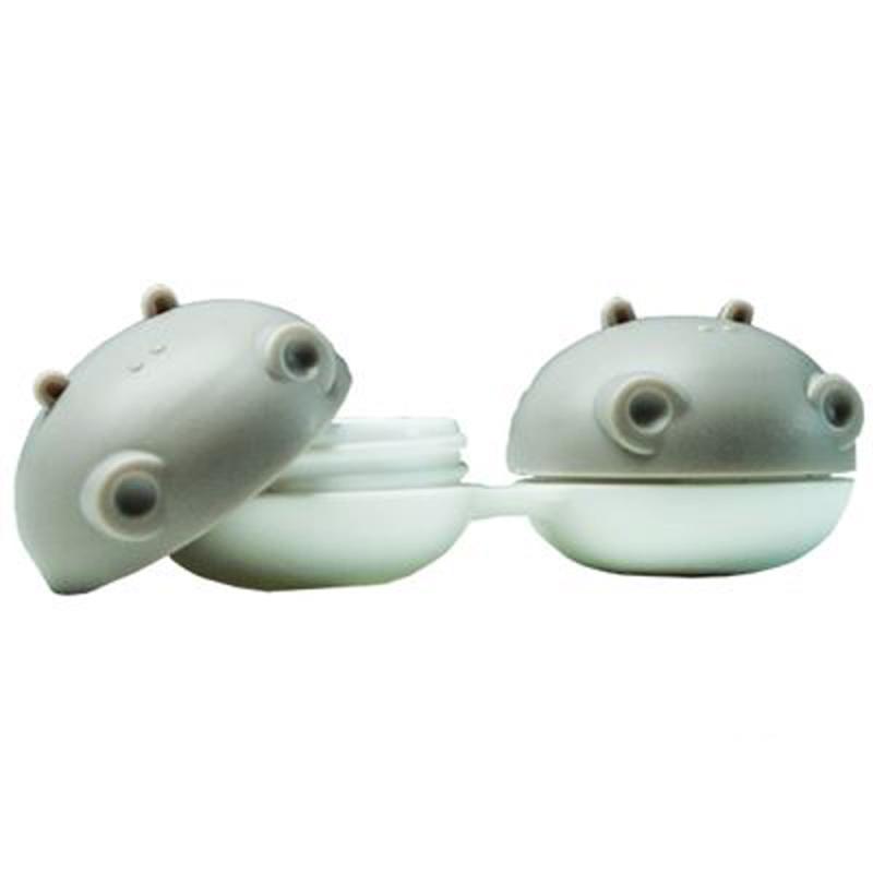 Kontaktlinsenbehälter Nilpferd grau